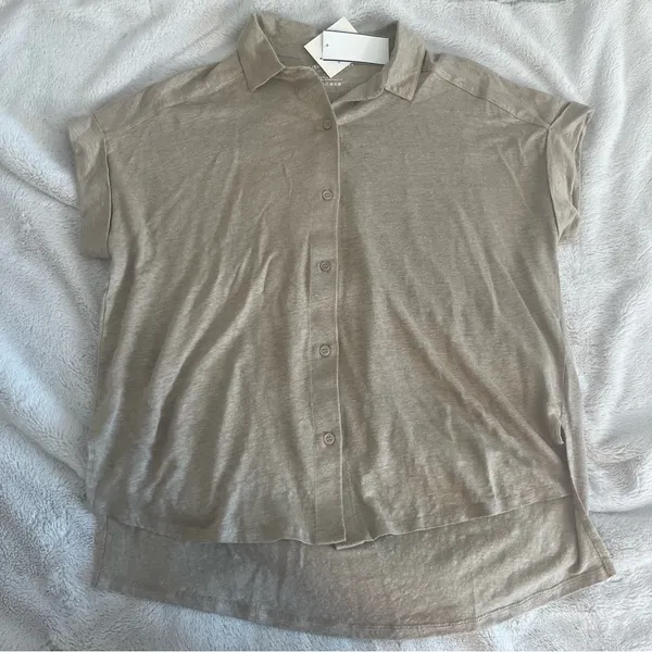 Majestic Filatures Stretch Linen Roll Sleeve Tee - Image 3