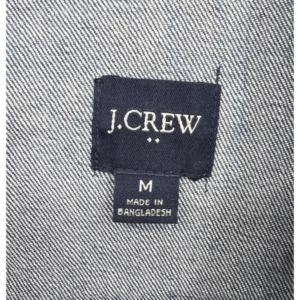 J. Crew Denim Jacket Medium Blue Wash Medium Stretch Trucker Coat Fall EUC - Image 3