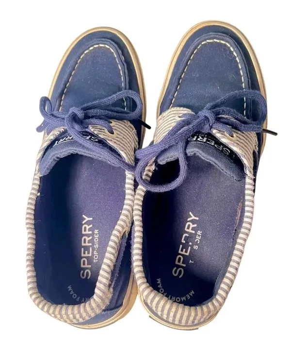 Sperry Top-Sider Seer Sucker Blue Stripes Deck Boat Casual Shoes Women’s US 7 - Image 7