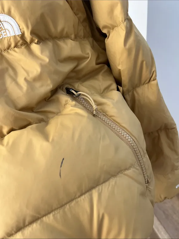 The North Face Hydrenalite Down Hooded Full Zip Puffer Jacket Golden Yellow XL - Image 7