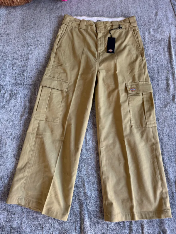 Dickies Khaki Wide‑Leg Cargo Pants with Utility Pockets - Image 2