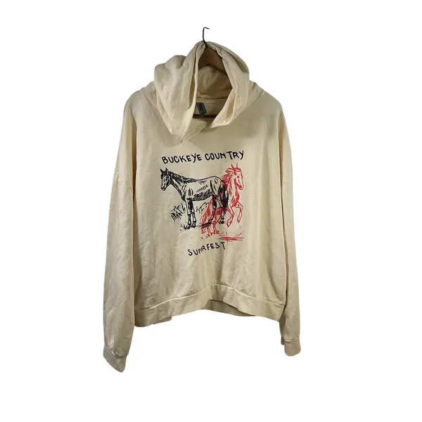 Zach Bryan Buckeye Country Superfest‎ 2024 Hoodie Cream 2XL Independent PRM2600C - Image 2