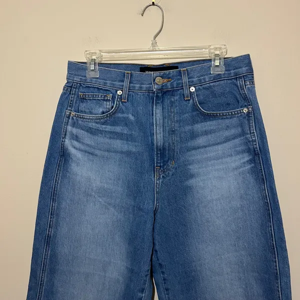 Veronica Beard Jeans Taylor Wide Leg Crop Raw Hem High‎ Rise Enough Said Size 30 - Image 4