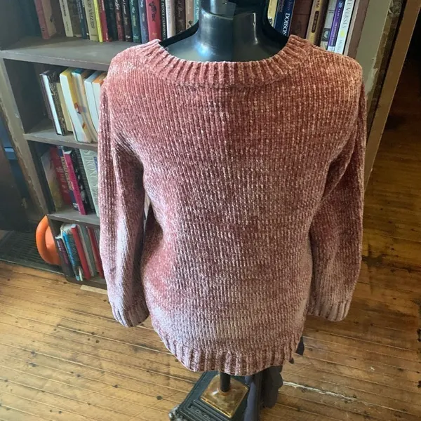 Orvis super soft pink chenille pullover M chunky sweater - Image 2