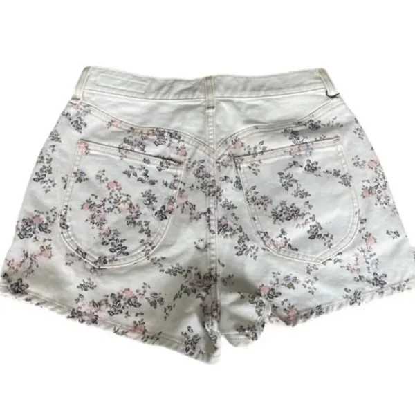 rag & bone Floral Ellie Denim White 24‎ Purple Pink Shorts - Image 7