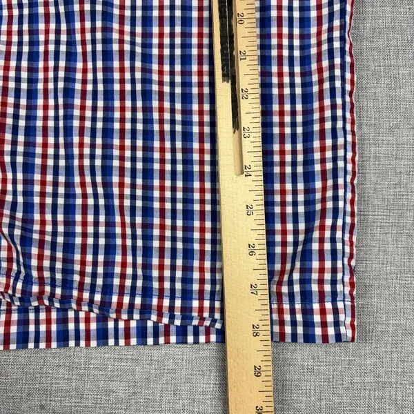 Polo Ralph Lauren Pajama Shirt Mens Large Red Blue Check Cotton Sleepwear - Image 7