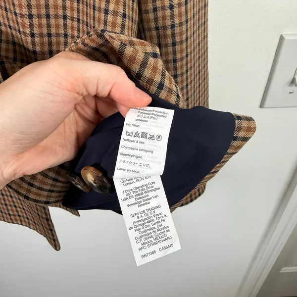 Madewell Caldwell Double Breasted Blazer Desert Check Dark Academia Womens Large - Image 6