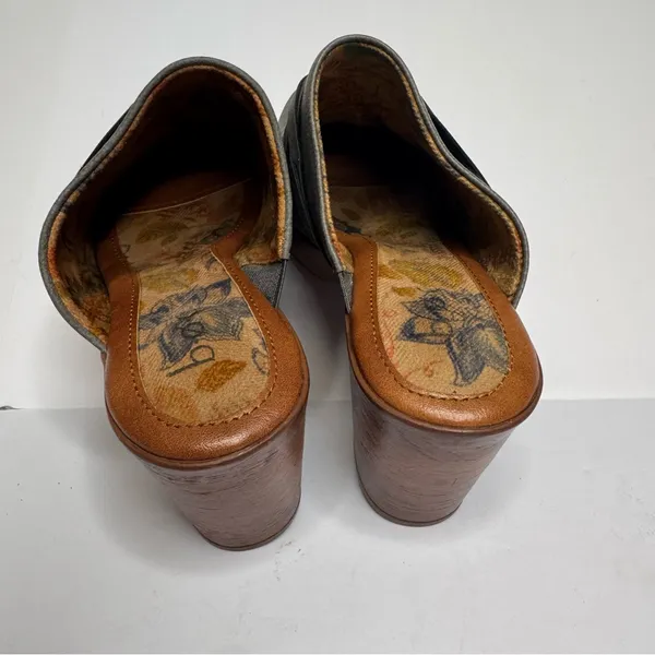BOC BORN CONCEPT Clogs Sz‎ 7M Grey Faux Suede Block Heel Slip On Shoes - Image 9