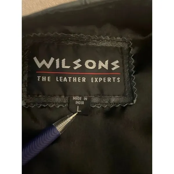 Wilsons The Leather Experts Sleeveless Vest Full Zip L Black Moto - Image 8