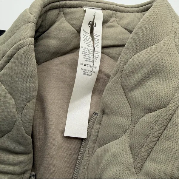Lululemon Quilted Bomber Jacket Women’s 2 Riverstone Sage Green Cropped LW3HFMS - Image 13