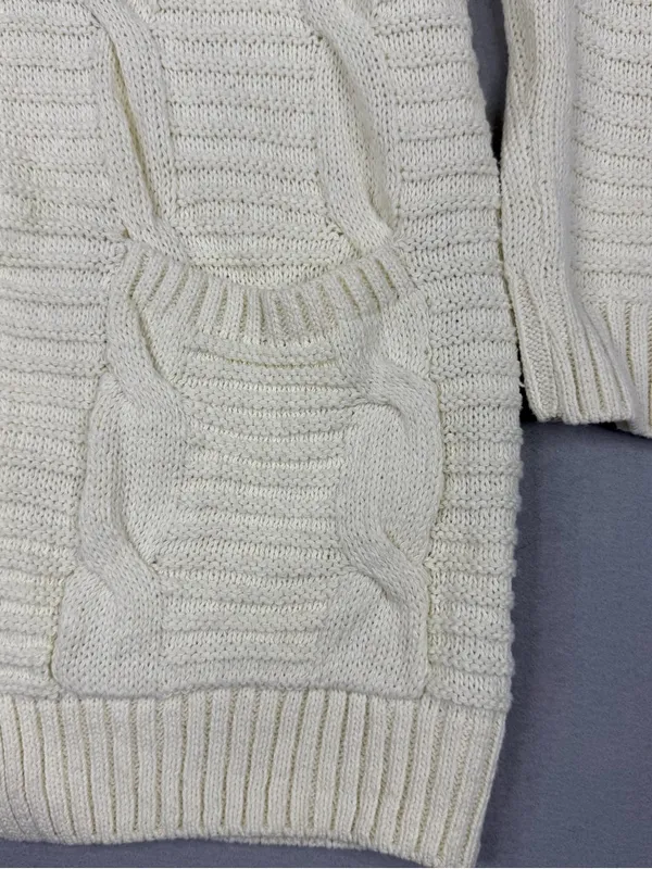 Jack & Missy Aspen Cardigan Womens M Ivory Cable Knit Open Front Pockets NWT Size M - Image 2