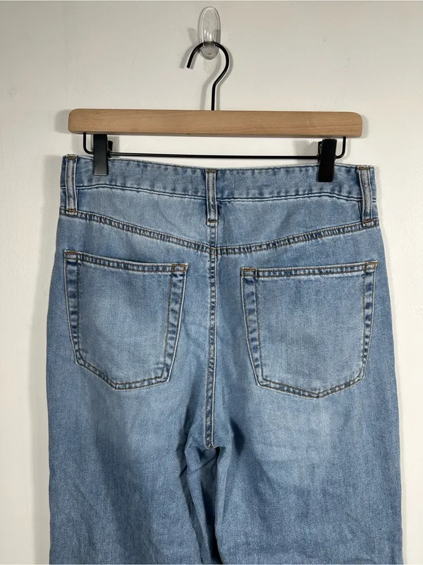 OAT New York Cloud Luxe Denim Wide Leg Jeans Light Wash‎ High Rise Women’s 6/28 - Image 5