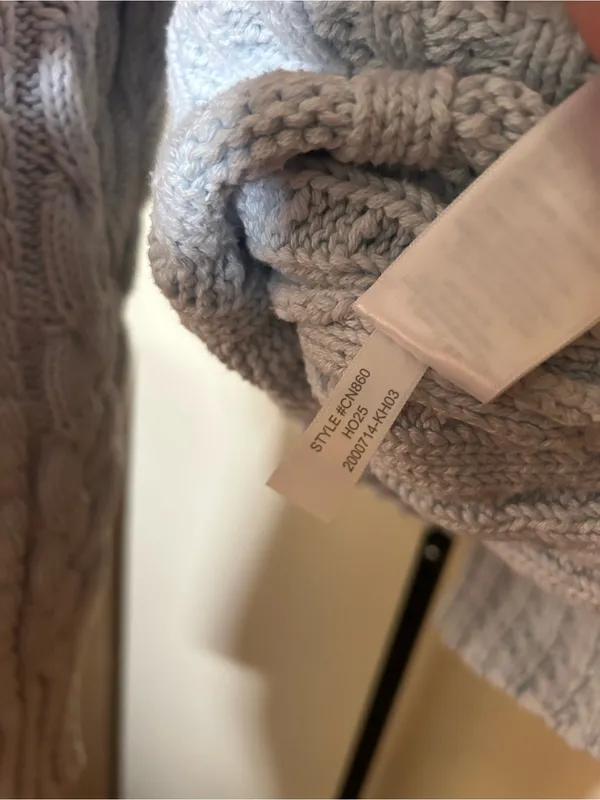 J. Crew Cable-knit Crewneck Sweater 100% Cotton‎ Light Blue Size Large - Image 6