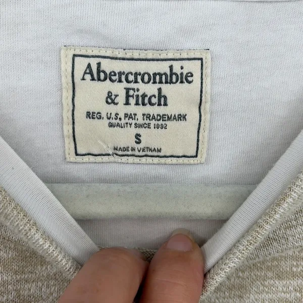 Abercrombie & Fitch Layered Hem Tee Sz S Tan Y2K Minimalist Neutral Clean Girl - Image 9