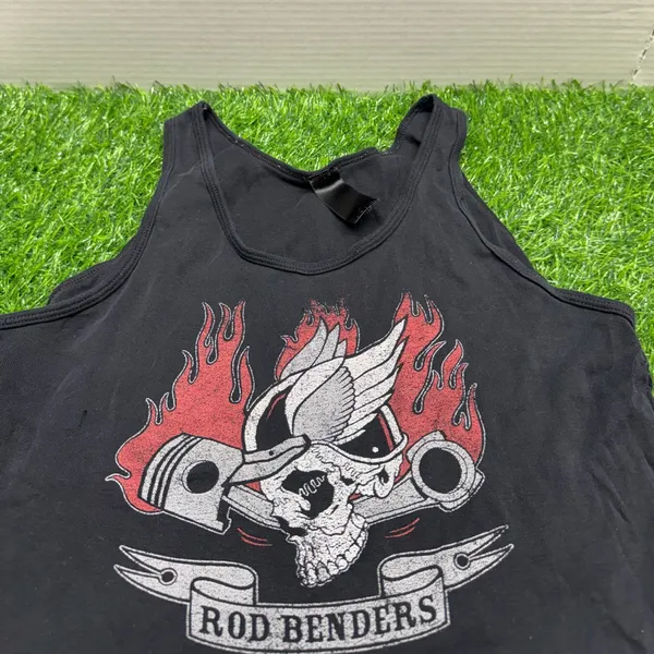 Y2K Skull Flame Rod Benders Tank Top - Image 3
