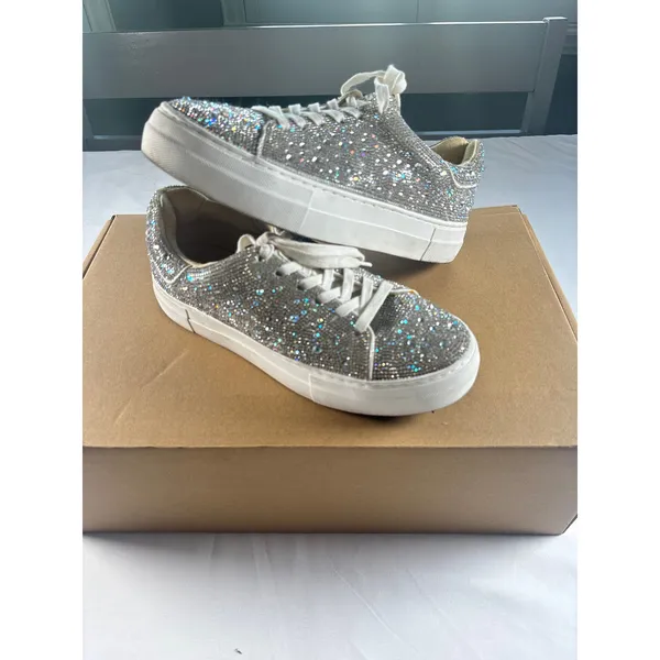 Betsey Johson Sidney Rhinestone Platform Sneakers Womens 8.5 - Image 2
