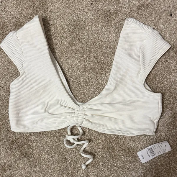Pacsun LA Hearts White Ribbed Bikini - Image 3