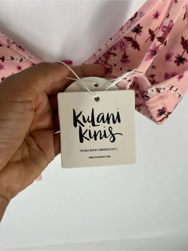Kulani Kinis Angel Baby Bralette Bikini Top Pink Floral Size S NWT - Image 10