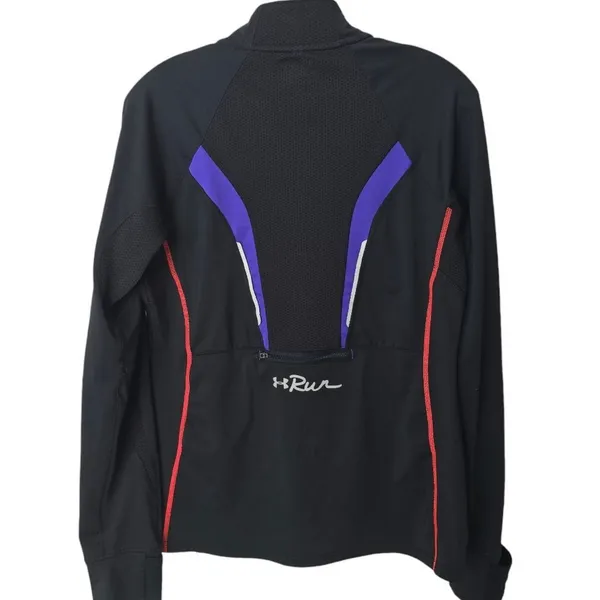 Under Armour -913 Women's Run Lightweight Jacket Black Purple Reflective‎ Medium - Image 3