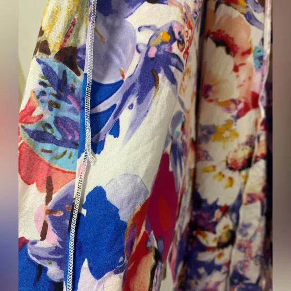 Coldwater Creek Women’s 2XL Floral Pleated Multicolor Cotton Blend Midi Skirt - Image 9