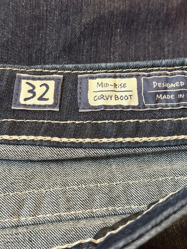 Miss Me Dark Wash Bootcut Jeans • White Stitching • Rhinestone Back Pockets • 32 - Image 13
