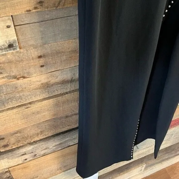 Xscape Black Studded Spaghetti Strap Evening Maxi Dress Size‎ 8 - Image 8