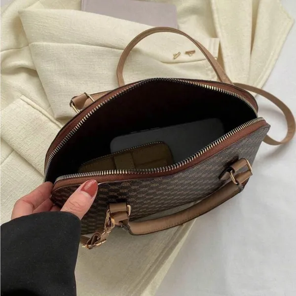 ⚠️Clearance NWT Geometric Pattern Dome Bag Double Handle Elegant for work Office - Image 5