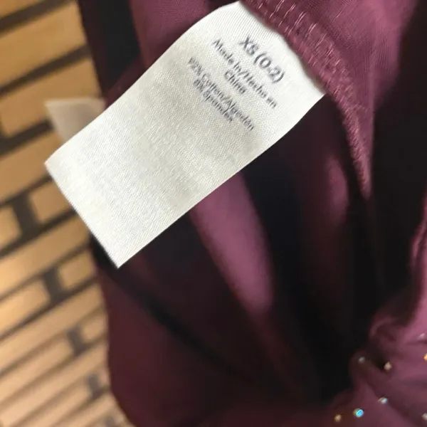 No Boundaries Burgundy Blingy‎ Flare Pull On Pants Size XS - Image 7