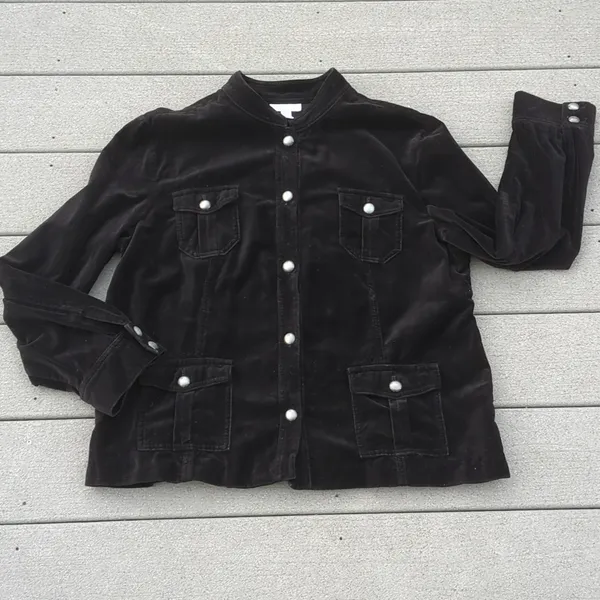 Charter Club Mock Neck Collar Velveteen Jacket - Image 7