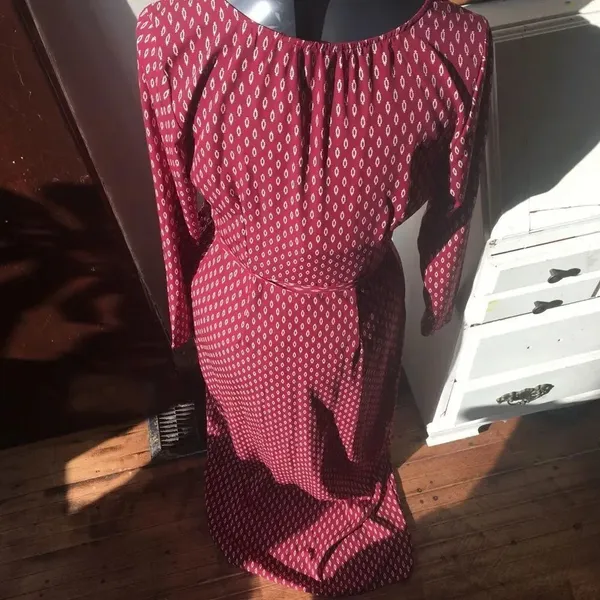 Lulu’s dark red S elegant boho wrap maxi dress - Image 3