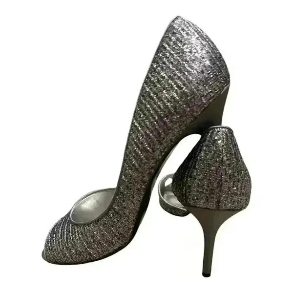 Nina‎ Fern-GM Silver Sparkle Heel Pumps, Size 9.5 - Image 6