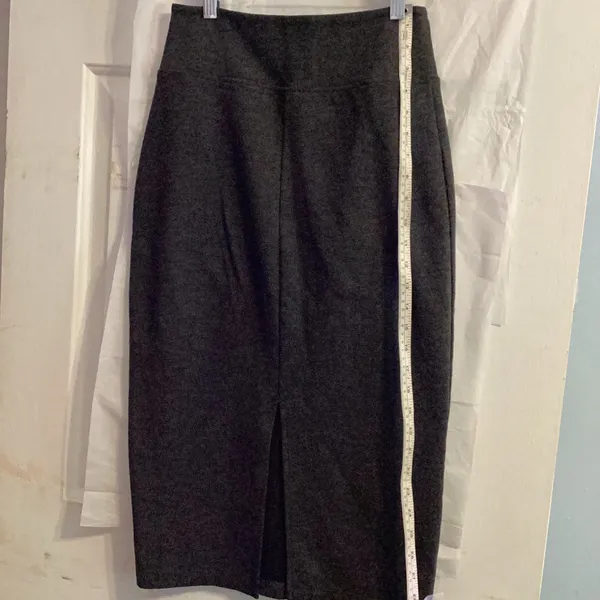 Lou & Grey Charcoal gray Midi Skirt Back Split - Image 2