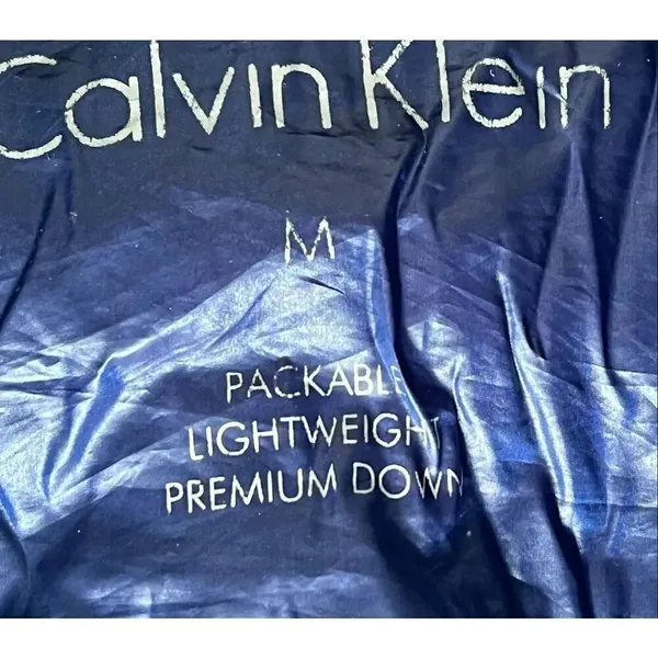 Calvin Klein Chevron-Quilted Packable Down Puffer Coat Blue Size Medium - Image 3