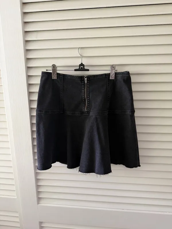 Free People Highlands Denim Skirt Black - Image 3