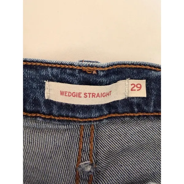 Levis‎ Wedgie Straight High Rise Blue Jeans 34964-0207 Size 29x28 - Image 6