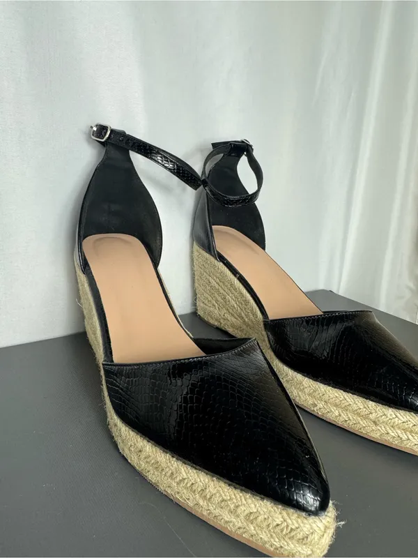 Black Espadrille Wedge Pointed - Image 3