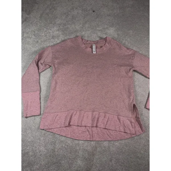 Athleta Balance Pullover Sweatshirt Women's Sz Medium Victorian Berry Multi Nep - Image 3