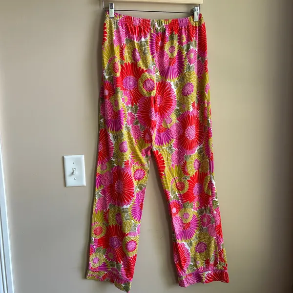 Bed Head PJs + Trina Turk pink yellow floral pajama set women's S organic cotton - Image 12
