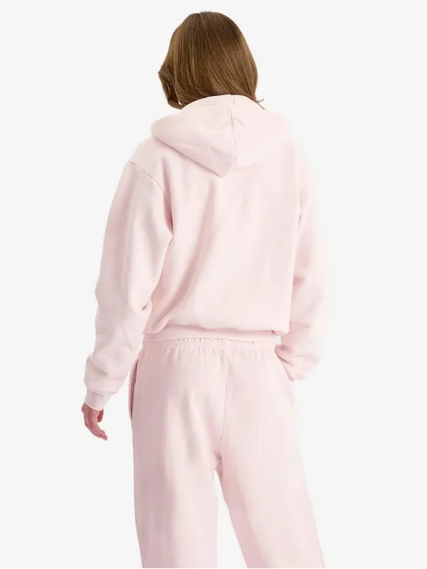 SKIMS Women's Cotton Fleece Classic Zip Up Hoodie in Barely Pink Size XL NWT - Image 4