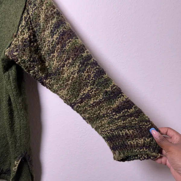 Women‎ Tie Front Goblincore Knit Cardigan Sweater Large Green Boho Gremlin - Image 3