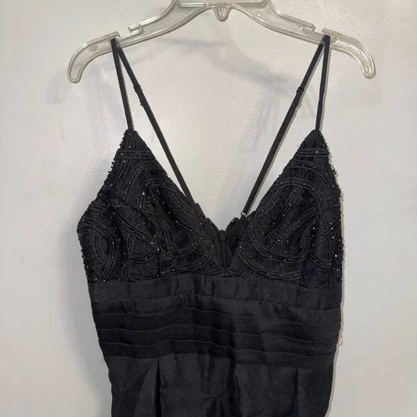 NWT $250 Free People Black We Go Together Beaded Mini V-Neck Dress 12 - Image 10