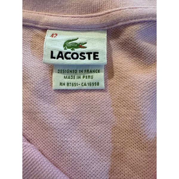 Lacoste Polo Shirt Womens Size S Pink Pique Alligator Logo Short Sleeve - Image 3