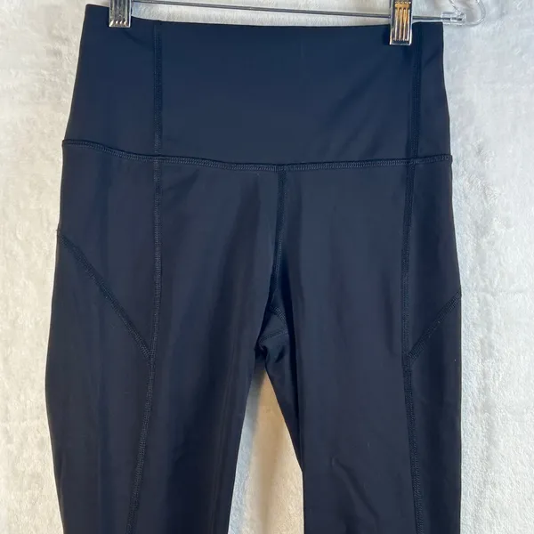 Lululemon Align High Rise Crop Flare Leggings Black Size 4 Perforated Detail‎ - Image 2