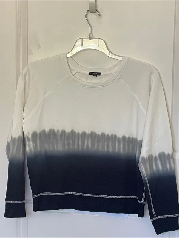Rails Theo Charcoal Dip Dye Sweatshirt XS Crewneck French Terry - Image 2