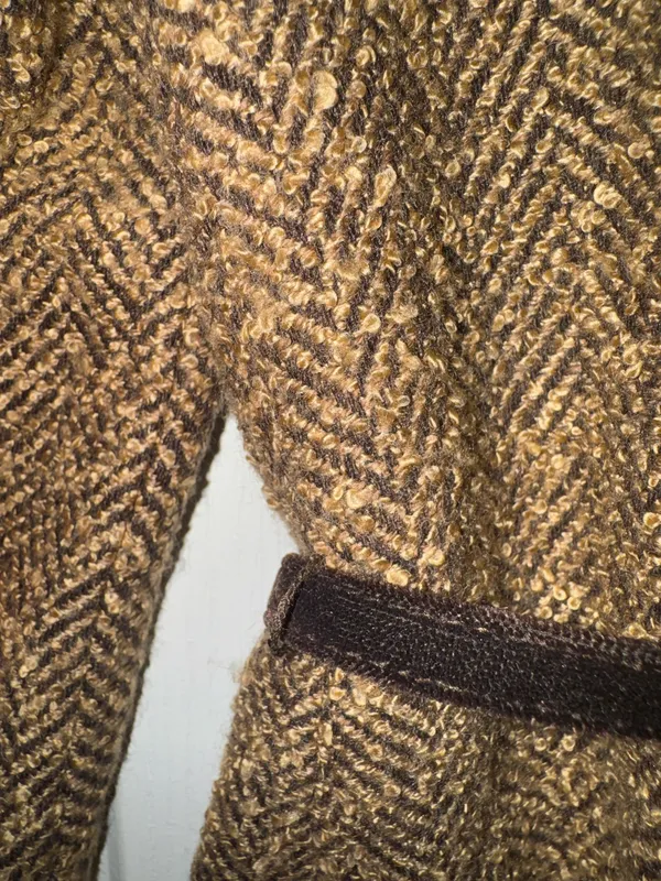 Ann Taylor loft brown tweed wool blazer jacket with belt - Image 5