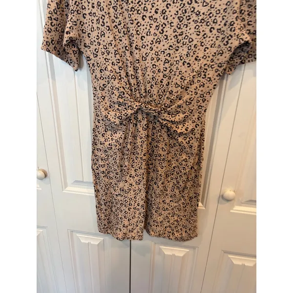Aerie Tan Animal Print Twist Waist‎ Dress Size Small - Image 4