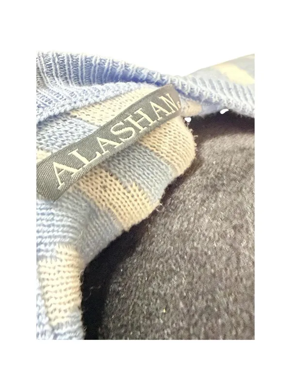 Alashan Women's Cotton Cashmere Sweater Light Blue Pattern Long Sleeve Size XS - Image 3