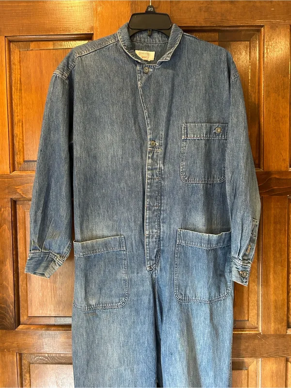 VTG 80s 90s Calvin Klein Sport Denim Jumpsuit Boiler Suit Womens Large Unisex M - Image 3