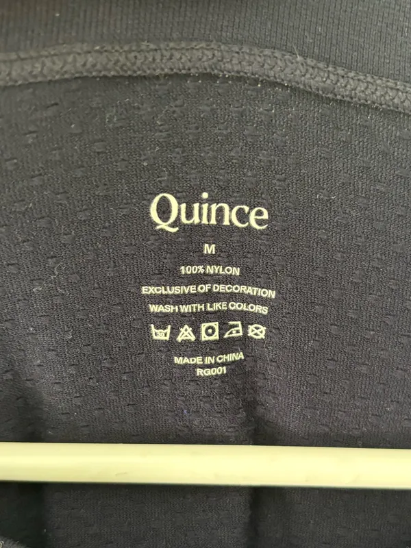 Quince Navy Blue Spandex Athletic Short Sleeve T-shirt Workout Sporty Athleisure - Image 3
