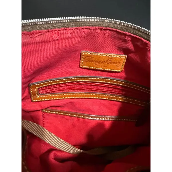 Dooney & Bourke Nylon Crossbody Bag Plum Burgundy Tan Leather Trim Duck Logo - Image 7